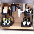 2-Piece Under Sink Organizer with Sliding Shelves – Kitchen & Bathroom Storage Rack