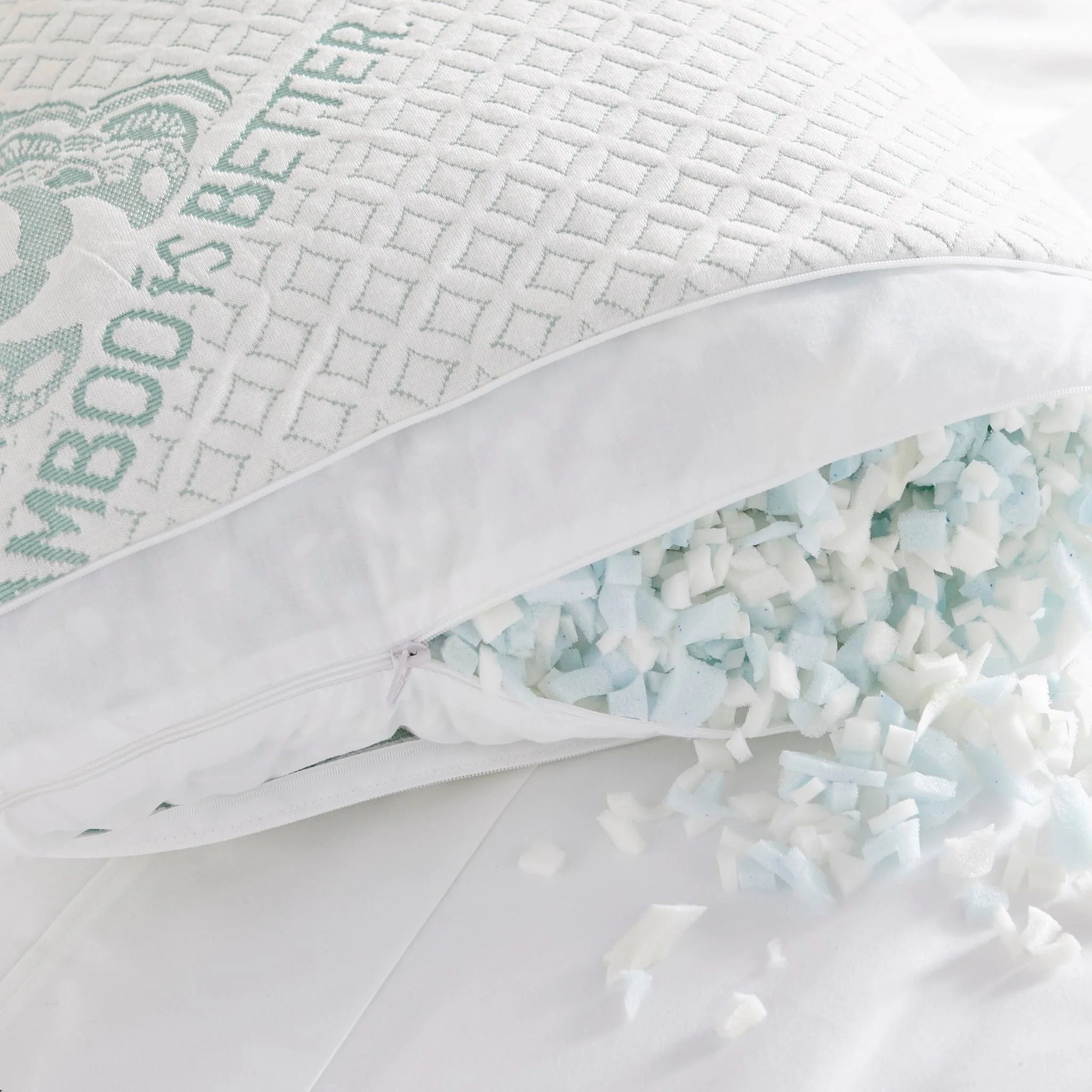 Adjustable Bamboo Cooling Pillow – Shredded Memory Foam, Hypoallergenic | Queen & King