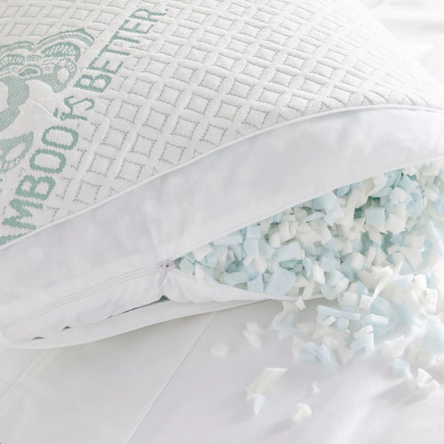 Adjustable Bamboo Cooling Pillow – Shredded Memory Foam, Hypoallergenic | Queen & King
