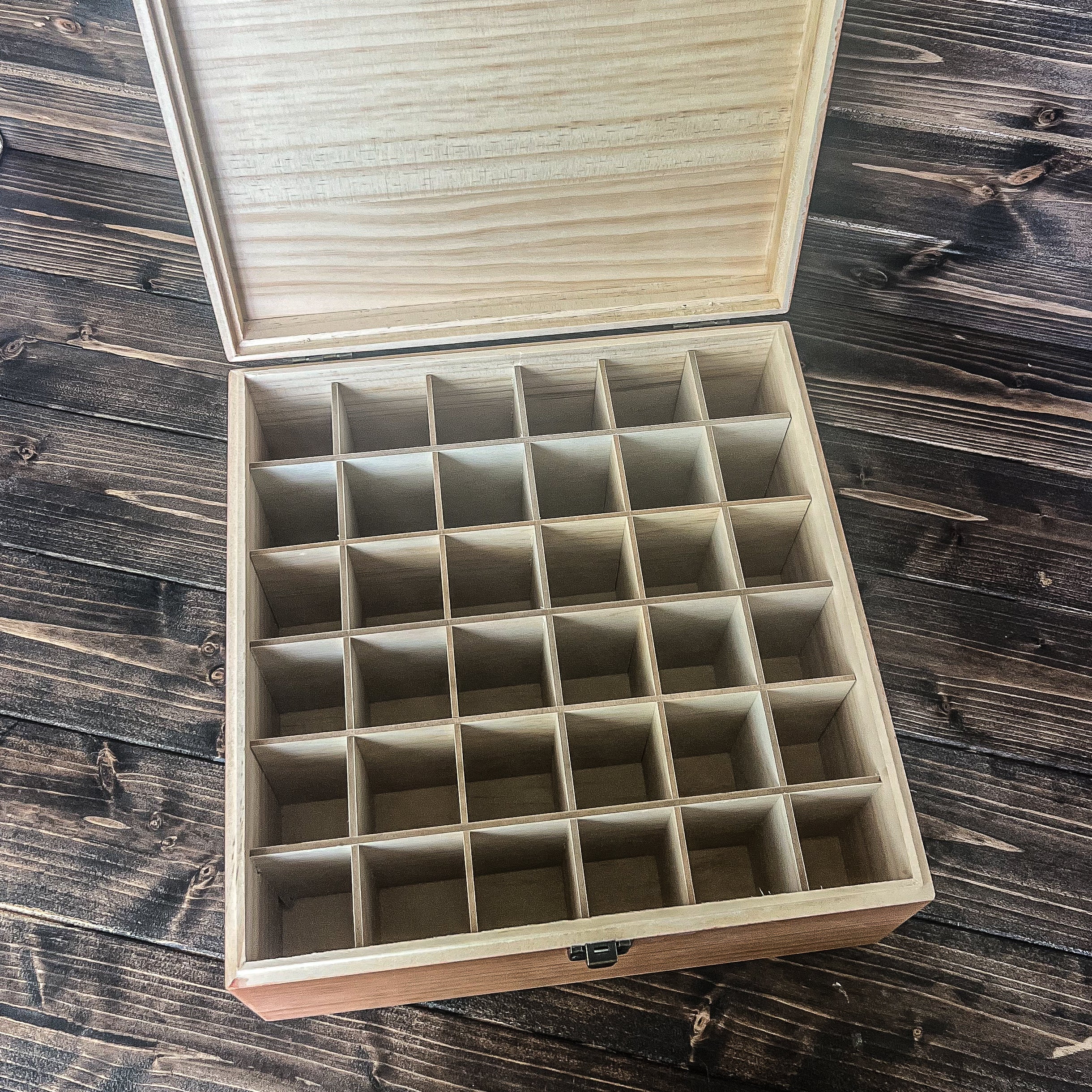 Handcrafted Wooden Whiskey Sample Bottle Storage Box – Holds 36 x 2oz Bottles