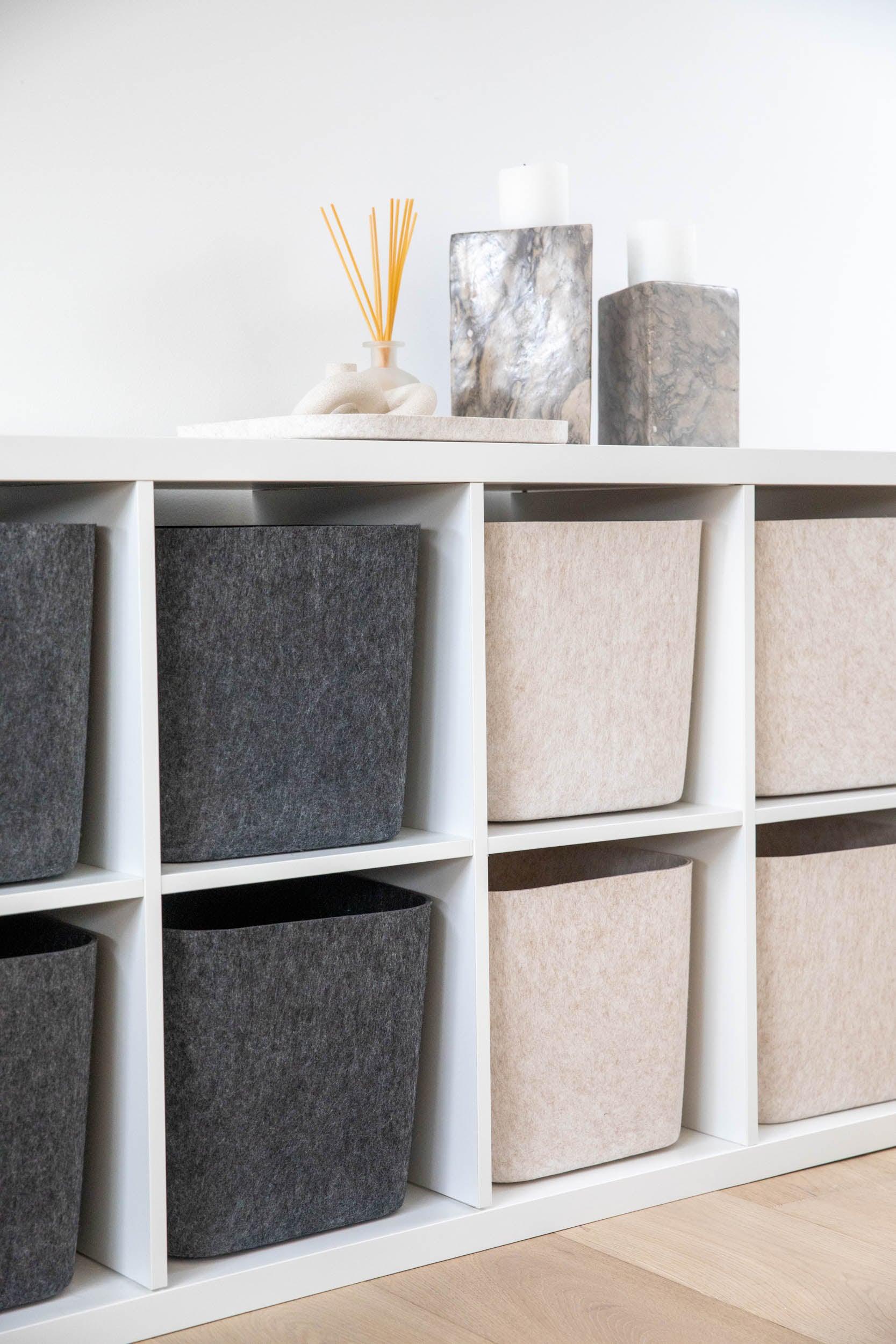 Sculpted Storage Bin (Original) – Modern Home Organizer for Any Room | Carbon & Stone
