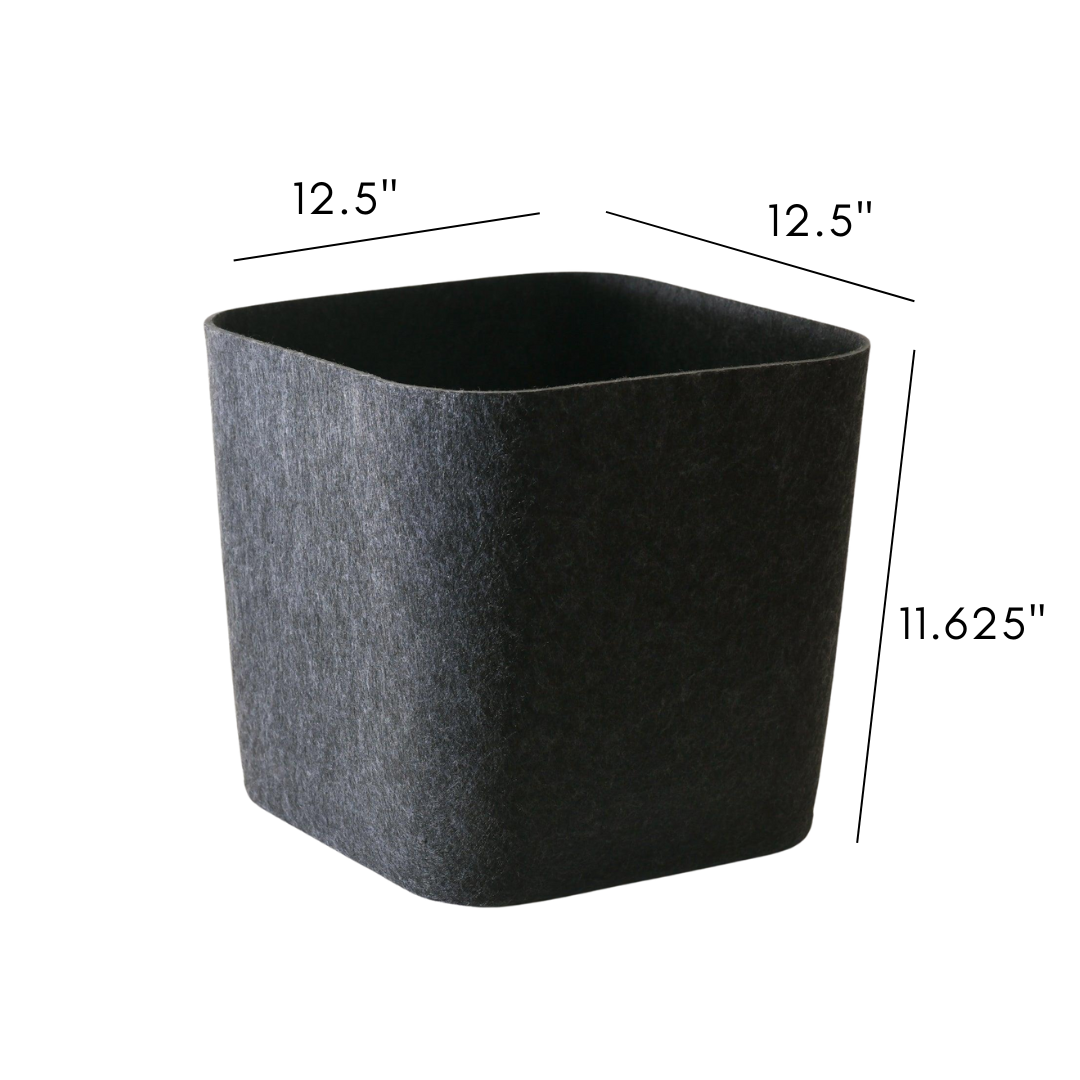 Sculpted Storage Bin (Original) – Modern Home Organizer for Any Room | Carbon & Stone