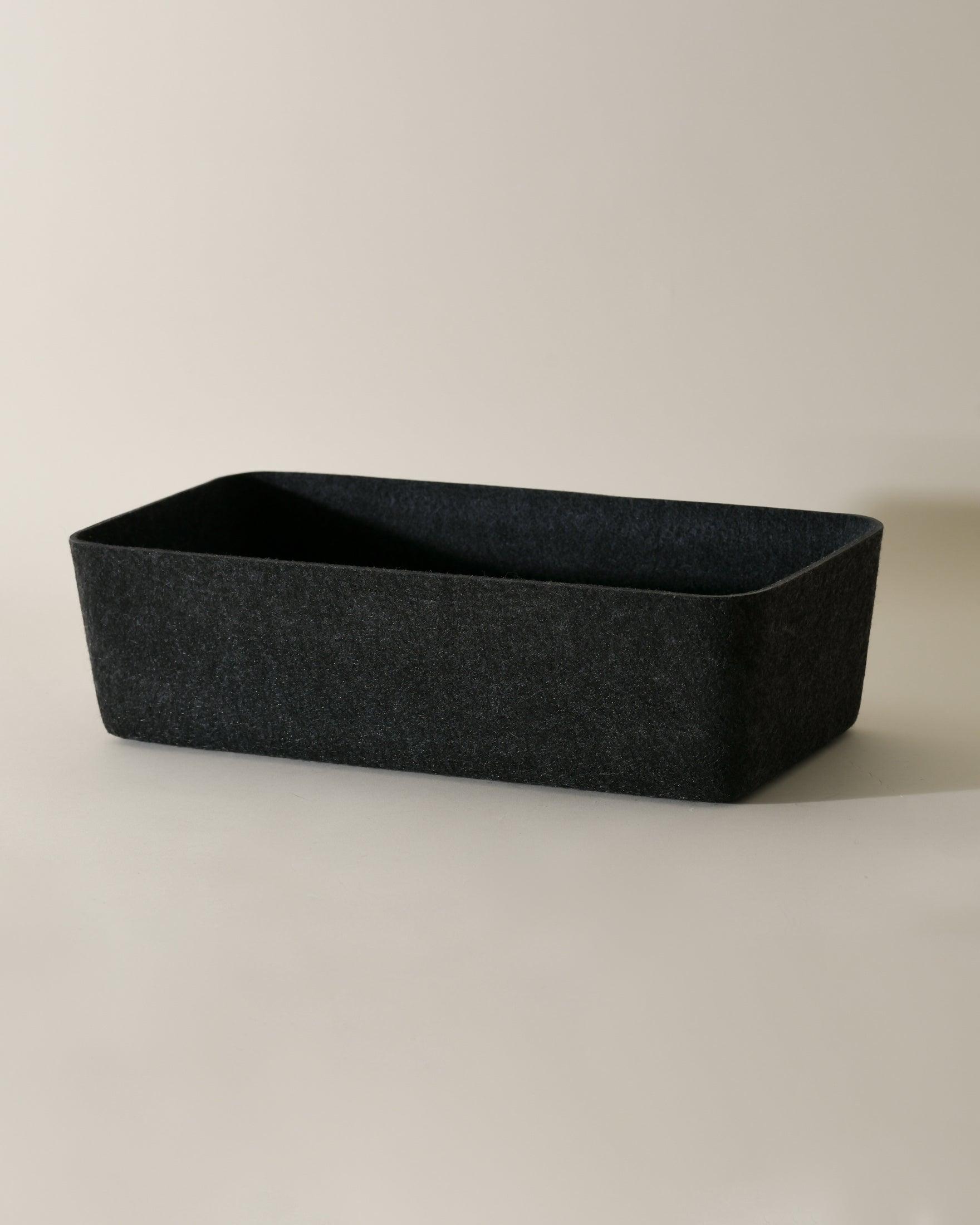 Sculpted Long Storage Bin – Modern Organizer for Drawers, Pantry & More | Carbon & Stone