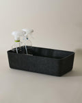 Sculpted Long Storage Bin – Modern Organizer for Drawers, Pantry & More | Carbon & Stone
