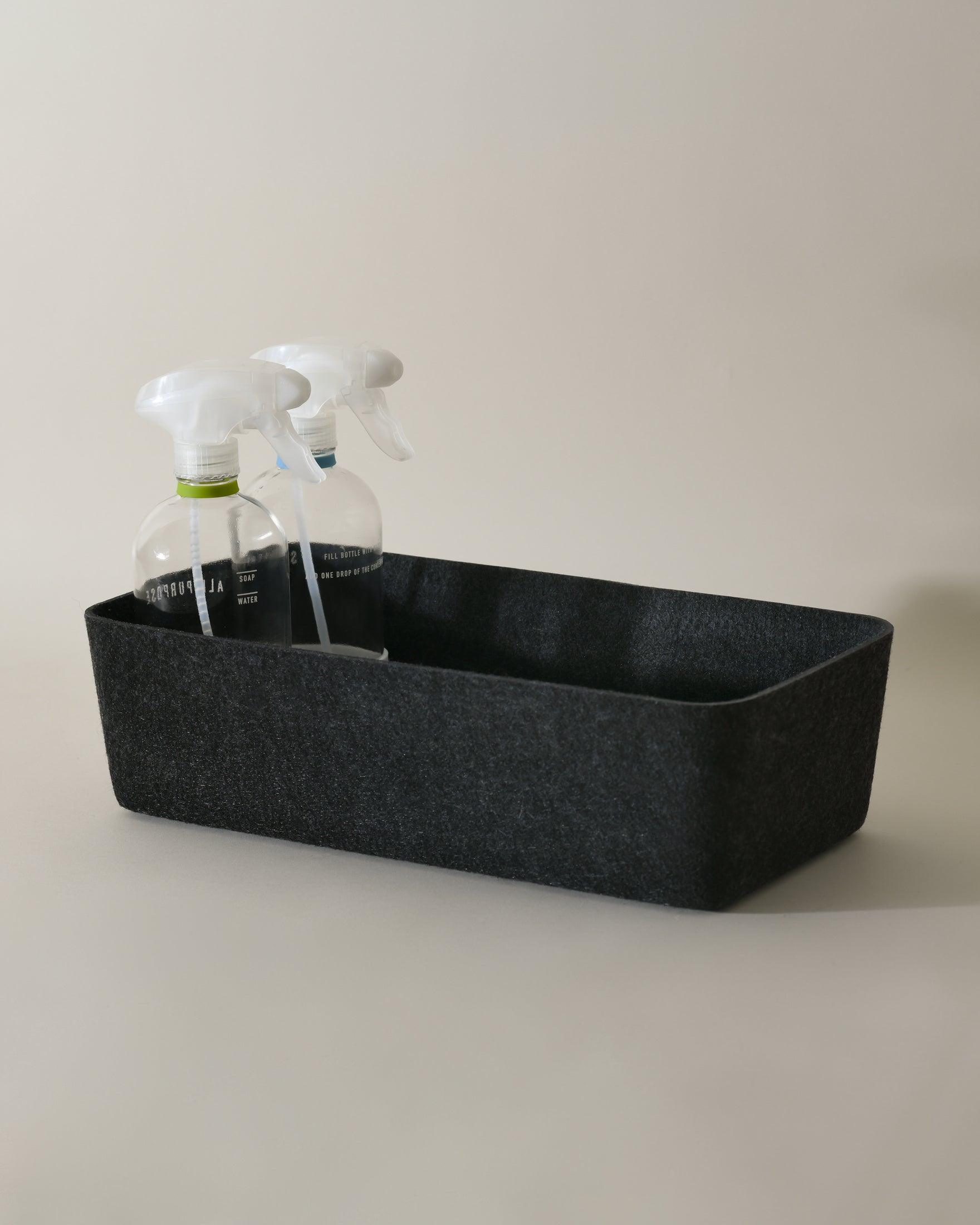 Sculpted Long Storage Bin – Modern Organizer for Drawers, Pantry & More | Carbon & Stone