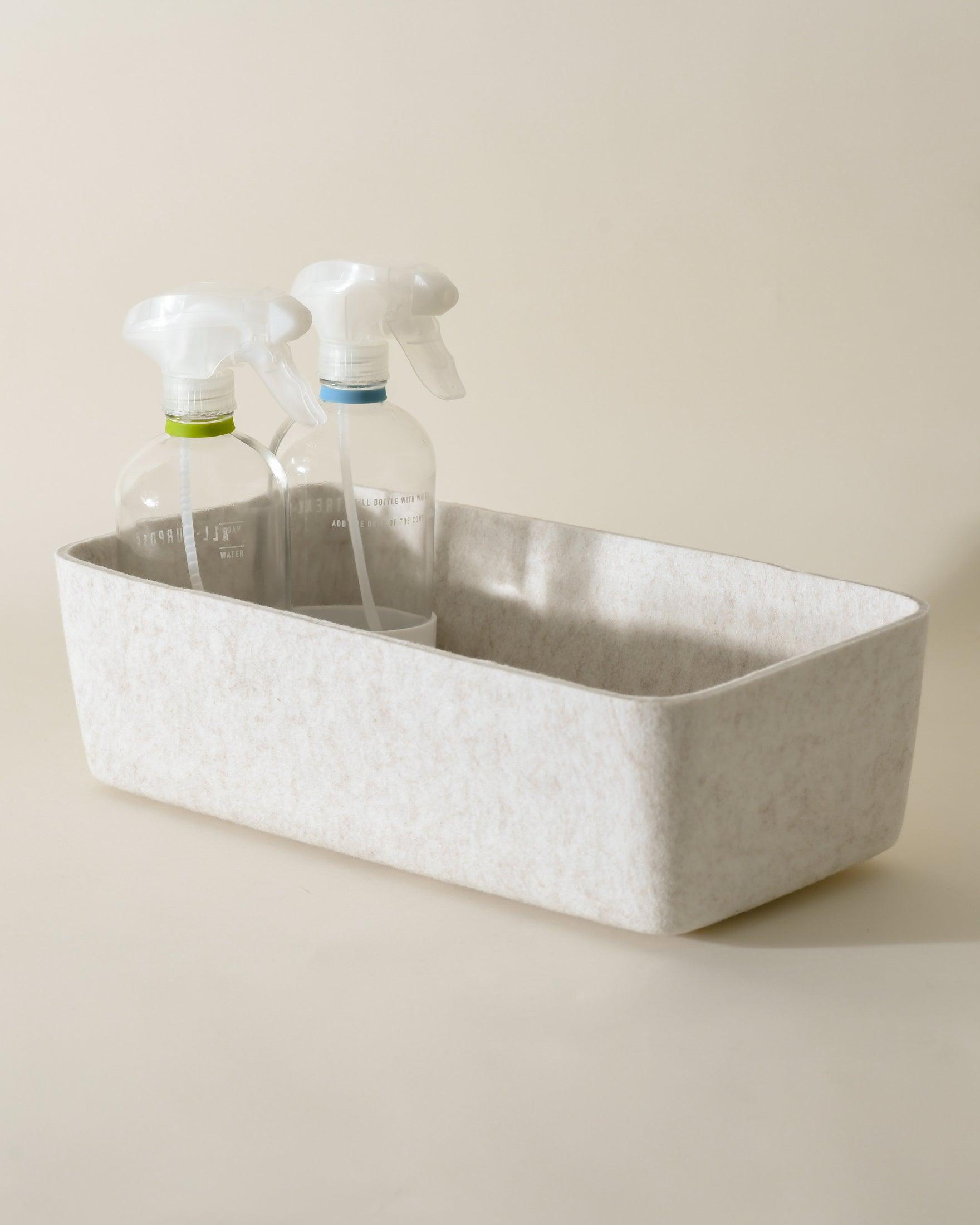 Sculpted Long Storage Bin – Modern Organizer for Drawers, Pantry & More | Carbon & Stone