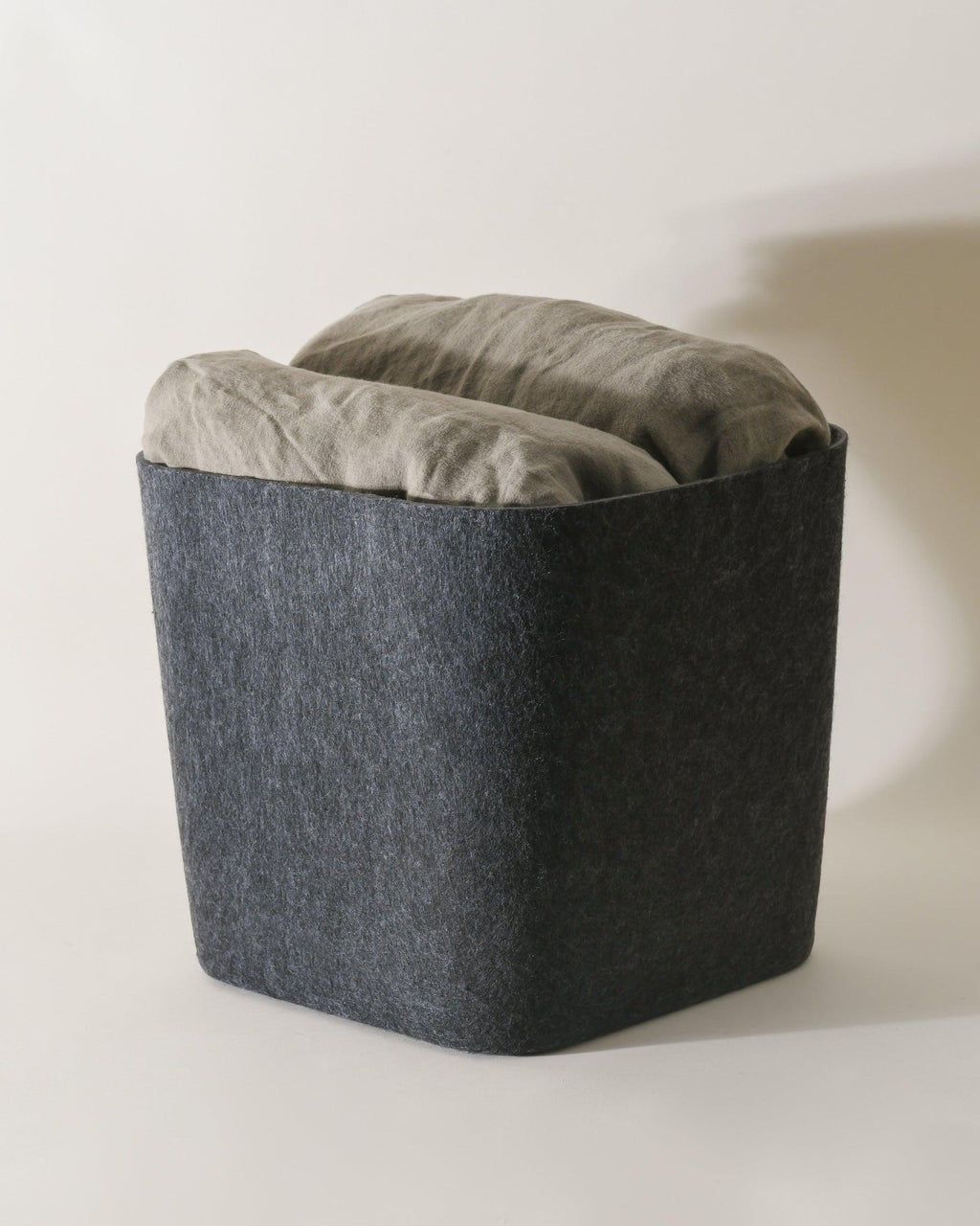 Sculpted Storage Bin (Original) – Modern Home Organizer for Any Room | Carbon & Stone