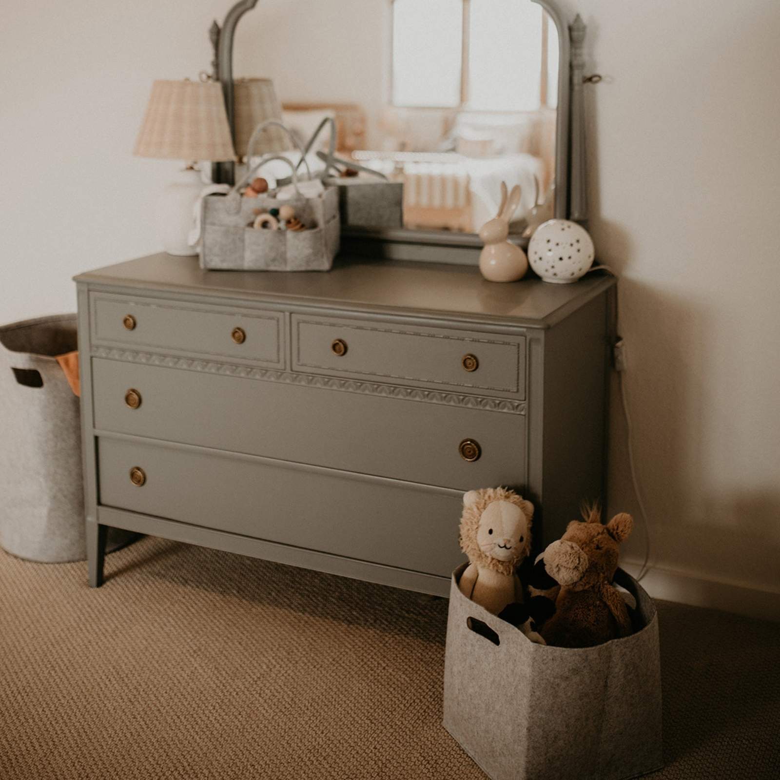 Felt Storage Cubes for Nursery, Playroom & Home – 11" & 13" | Oatmeal, Gray, White