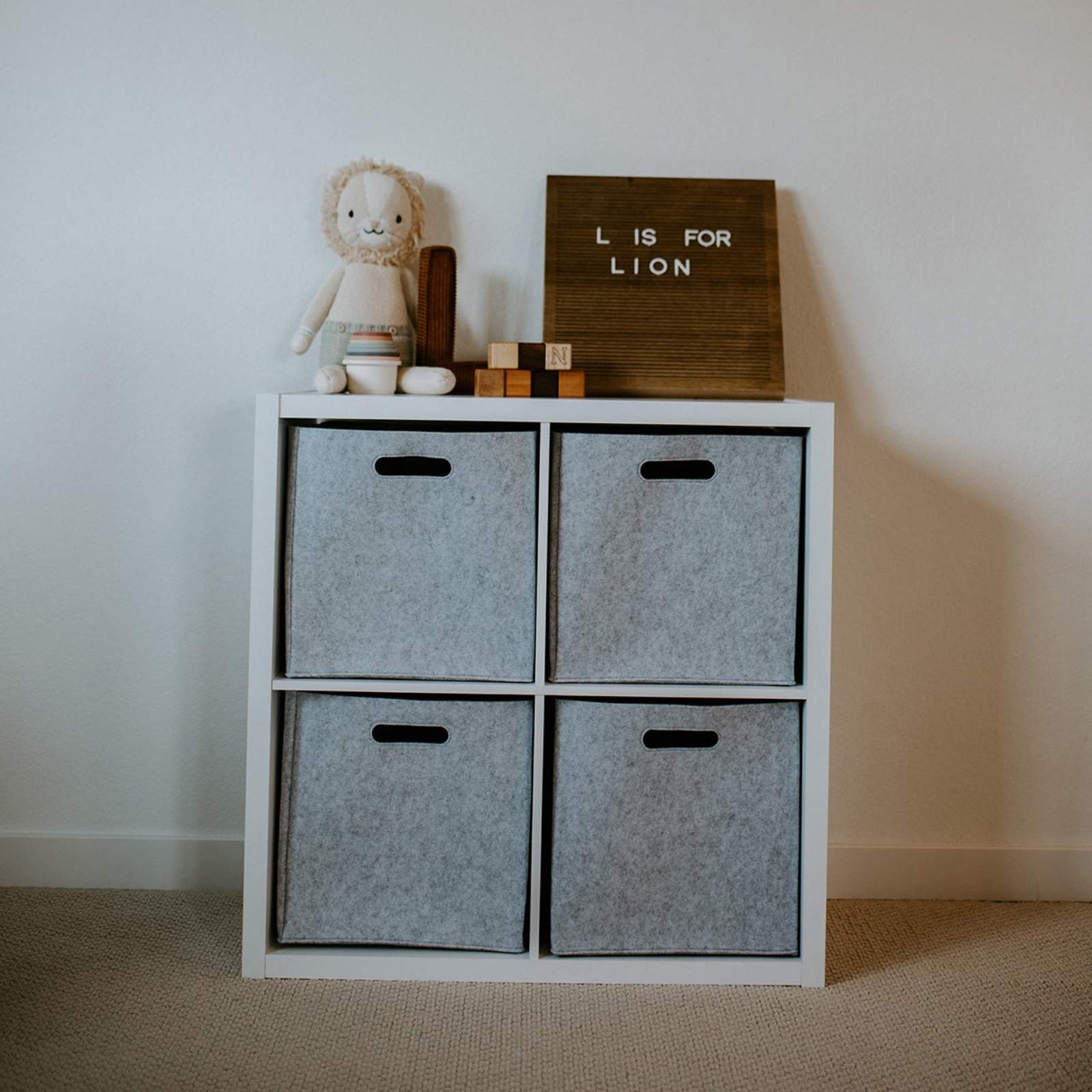 Felt Storage Cubes for Nursery, Playroom & Home – 11" & 13" | Oatmeal, Gray, White