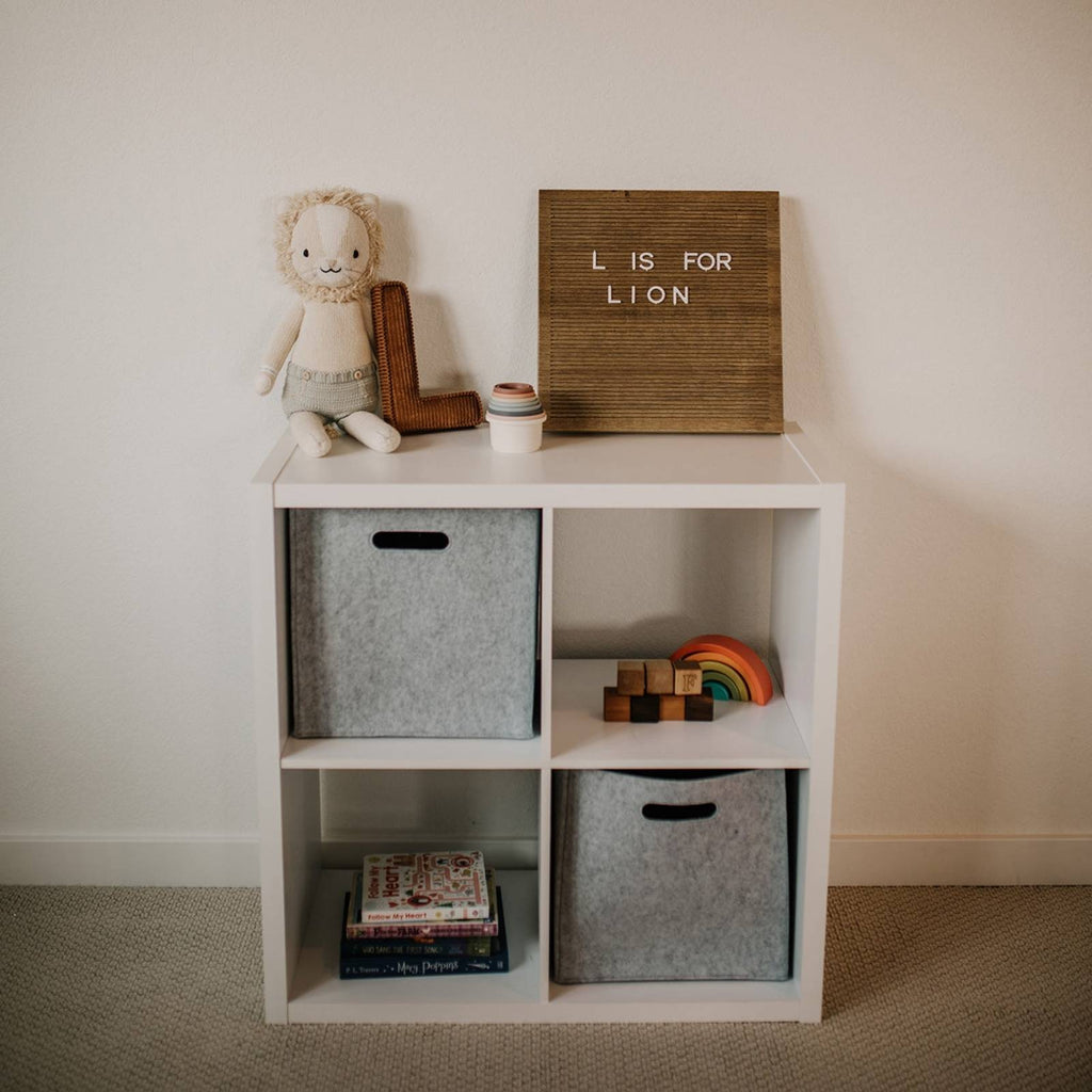 Felt Storage Cubes for Nursery, Playroom & Home – 11" & 13" | Oatmeal, Gray, White