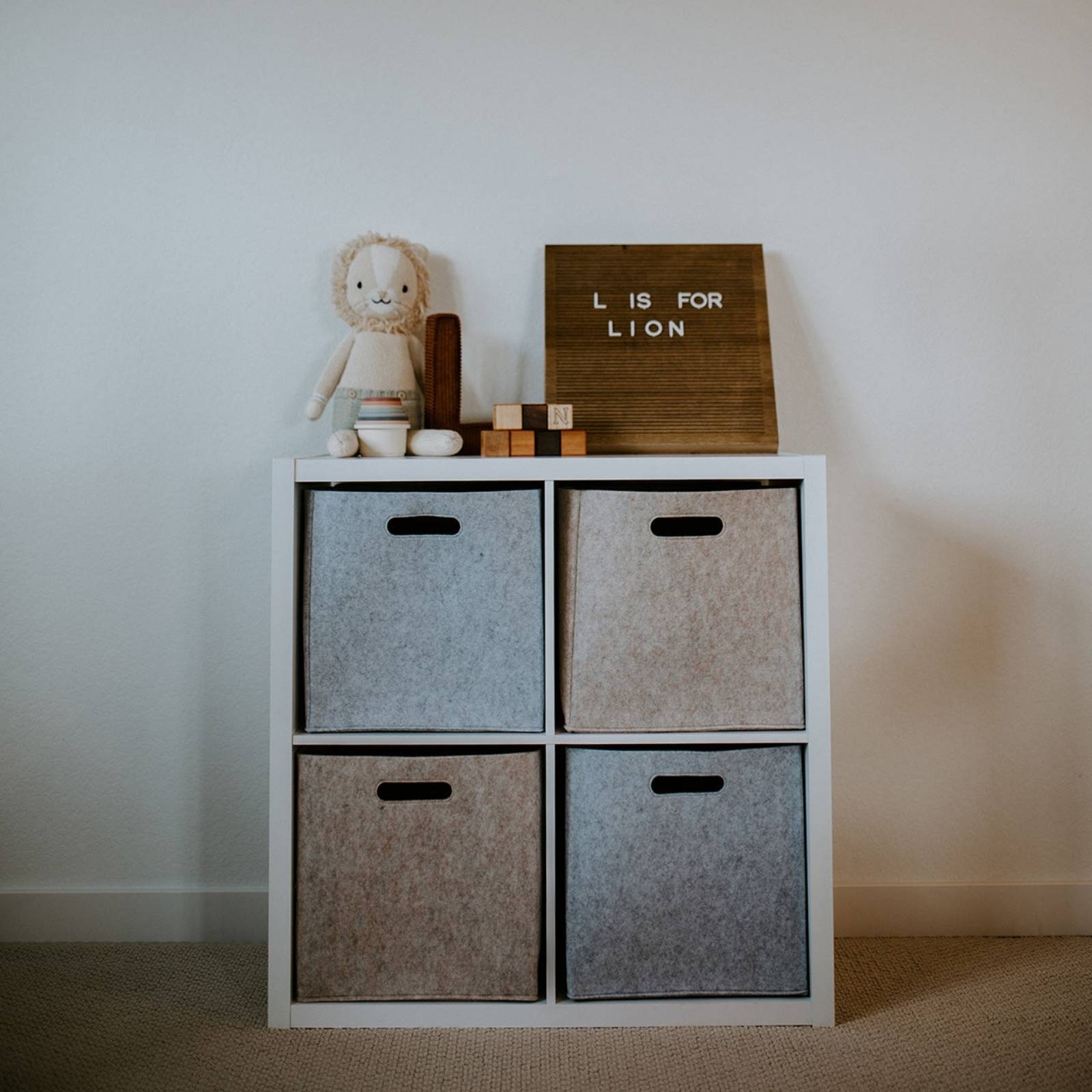 Felt Storage Cubes for Nursery, Playroom & Home – 11" & 13" | Oatmeal, Gray, White