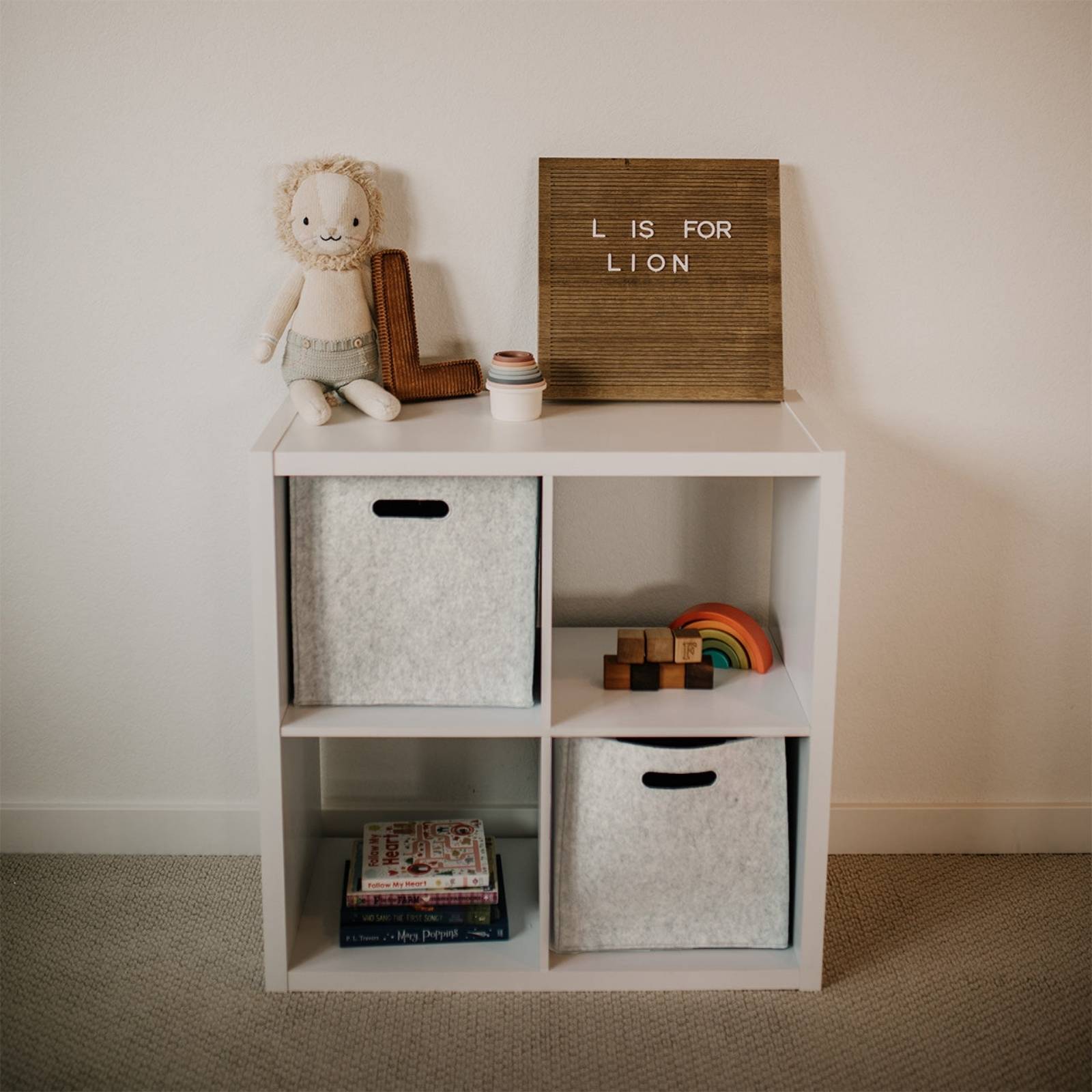 Felt Storage Cubes for Nursery, Playroom & Home – 11" & 13" | Oatmeal, Gray, White